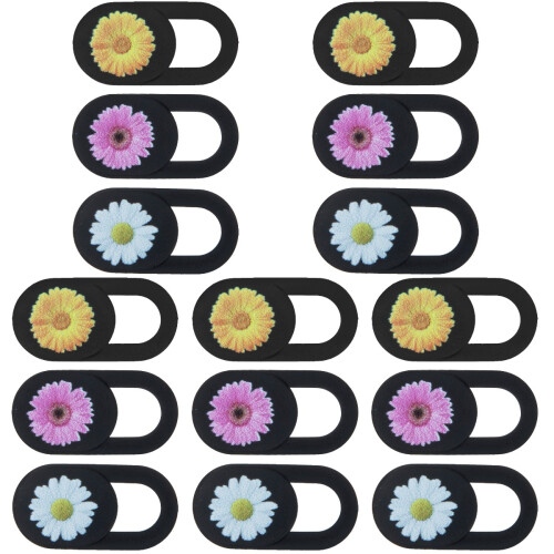 15Pièces Cache Caméra Laptop Fleurs Glissable 1