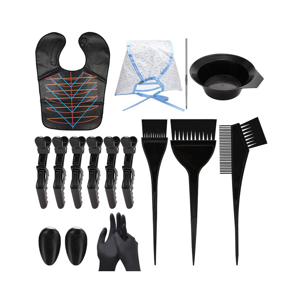 16 Pieces Hair Dye Coloring Kit- Hair Tinting Bowl, Hair Agitator, Dye Brush, Ear Cover, Hairpin, Hair Coloring Cape