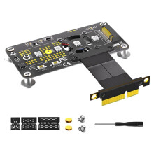 Karta Rozszerzająca M.2 M-Key NVME SSD do Przedłużacza PCIe X4 z Wentylatorem Chłodzącym Podkładka Magnetyczna LED RGB do 2230-2280 NVME SSD A