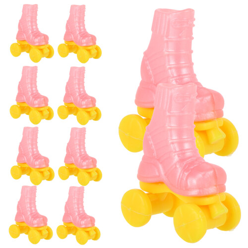 20Paren Roze Mini Rollerskates Voor Plastic Speelgoed Decoratie 2