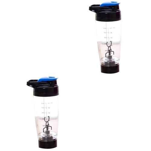 2Pièces Mixer Bottles Bleu 600Ml Portable Usage Cuisine Simple 2