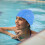 Blauwe PU Zwemkap Dames Waterdicht Elastisch Haarbescherming 4