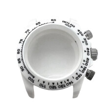 39MM Watch Case Sapphire Glass Case for Quartz VK63 Movement Cases Wearable Watch Accessories-White