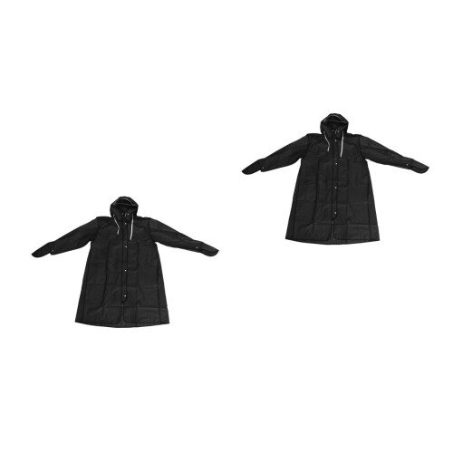 2Pièces Adulte Noir Poncho Portable 1