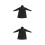 2Pièces Adulte Noir Poncho Portable 3
