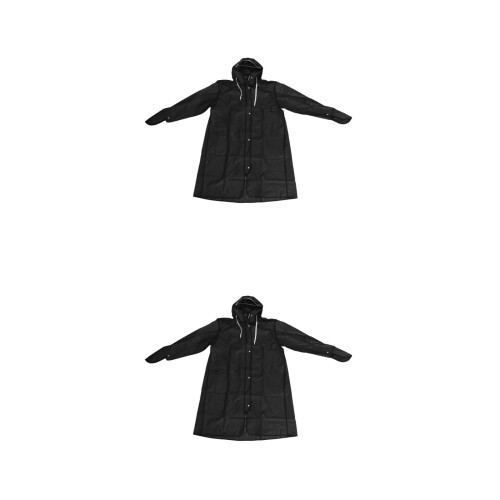 2Pièces Adulte Noir Poncho Portable 2