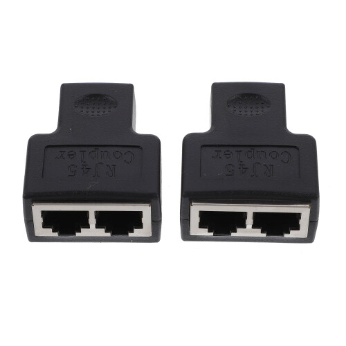 4St 1- -2 Ethernet Splitter Zwarte Plastic Connector Voor Thuis 1