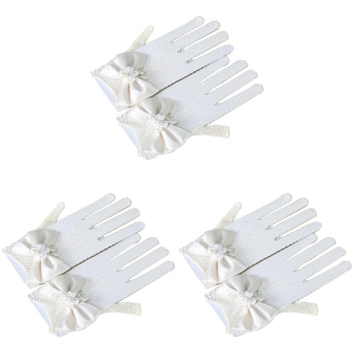 3St Witte Kant Handschoenen Kort Vingermodel 1