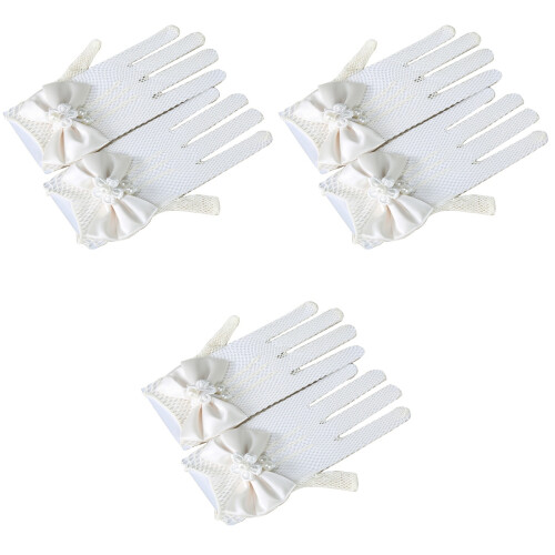 3St Witte Kant Handschoenen Kort Vingermodel 2