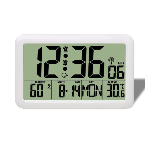 Relógio com Temperatura Interna Externa Sem Fio, Sensor de Precisão, Display LCD de 7,5 Polegadas com Luz de Fundo, Configuração Automática 1