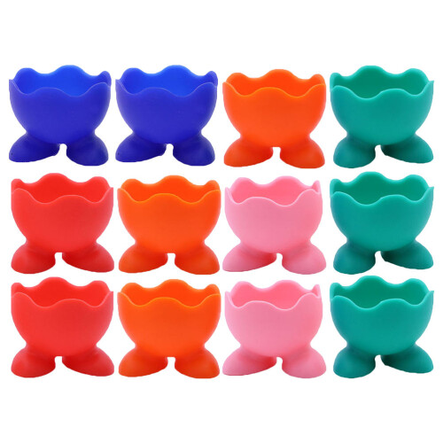 24Pièces Présentoirs Œufs Silicone Colorés Usage Culinaire 1