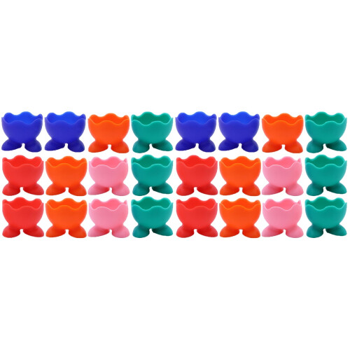 24Pièces Présentoirs Œufs Silicone Colorés Usage Culinaire 2