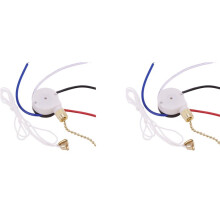 2X Kit de Commutateur de Ventilateur de Plafond 3 Vitesses 4 Fils, Commutateur de Contrôle de Vitesse à Glissière, Commutateur de Fil de Traction