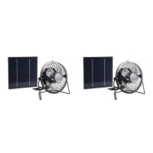 2X Solar Panel Powered Ventilator Fan Portable 5W 4 Inch Greenhouse Solar Exhaust Fan for Office Outdoor