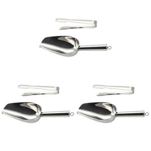 3Ensembles Accessoires Cuisine Acier Pelles Pinces À Glace 2