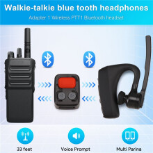Walkie-Talkie, -Kopfhörer mit M-Stecker-Adapter, Kabellose PTT-Fernbedienung für Restaurants und Hotels
