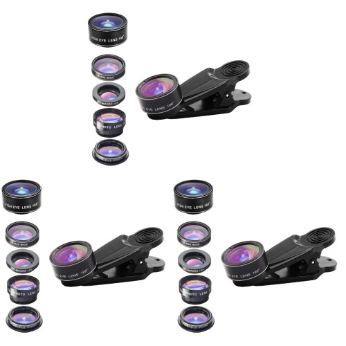 3Pièces Ensemble Lentilles Caméra Portable 198 Fish-Eye Multicouleur 1