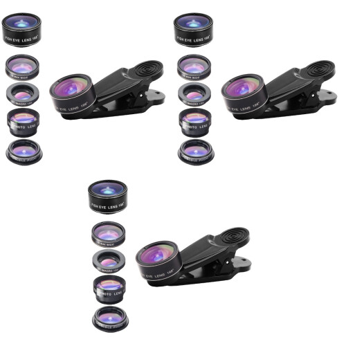 3Pièces Ensemble Lentilles Caméra Portable 198 Fish-Eye Multicouleur 2