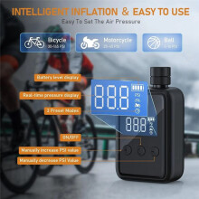 Przenośna Pompka Rowerowa 150PSI Pompka z Cyfrowym Manometrem PSI Motocykl MTB Szosowa Pompka do Opon Biała