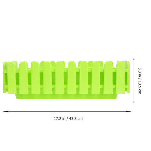 2Pièces Cache-Pot Plastique Vert Rectangulaire Pour 1
