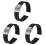 3Pièces Bracelet Silicone 20Mm Noir Résistant Étanche Ajustable 2
