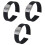 3Pièces Bracelet Silicone 20Mm Noir Résistant Étanche Ajustable 3