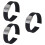 3Pièces Bracelet Silicone 20Mm Noir Résistant Étanche Ajustable 7