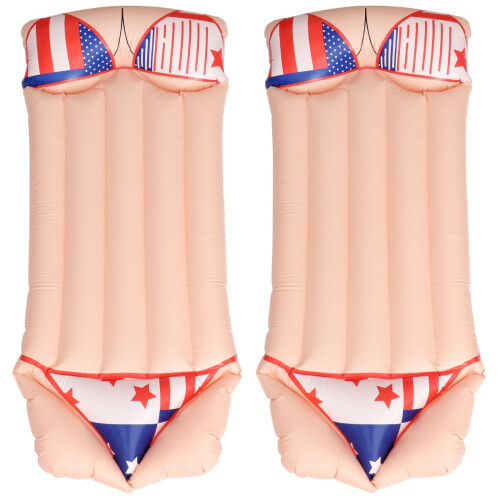 2Pièces De Natation Gonflable Rouge Style Bikini Portable 2