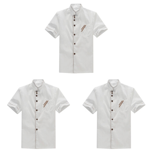 3Pièces Blouse De Chef Respirante Pour Restaurant Et 1