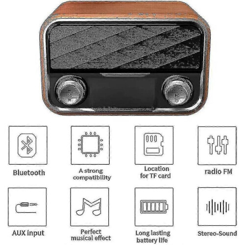High-end Portable Bluetooth Speaker Retro Radio 2