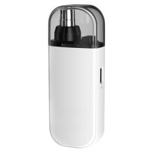 Nose Hair Trimmer 2 in 1 Nasal Hair Cutter Electric Portable Nose Trimmer Rechargeable with Dust Protection Cap White