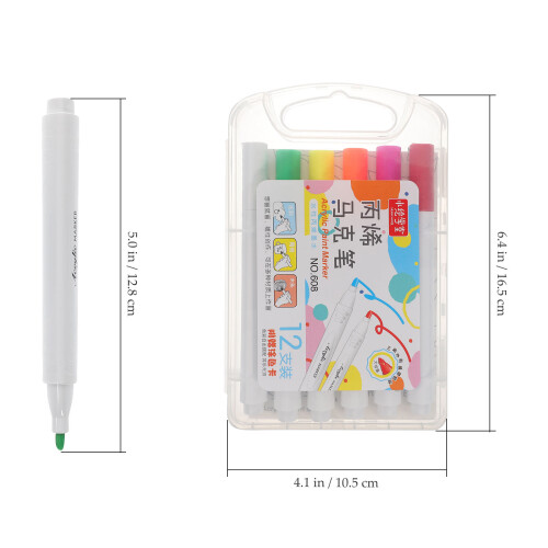 12Pièces Marqueurs Acryliques Multicolores Pour Bureau École 1
