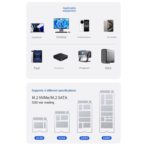 ORICO M.2 NVMe  SSD Enclosure USB Esterno da 10 Gbps A USB Supporto Adattatore per NVMe e  SSD B