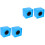 4Pièces Logo Micro ABS Bleu Forme Portable 3