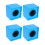 4Pièces Logo Micro ABS Bleu Forme Portable 5
