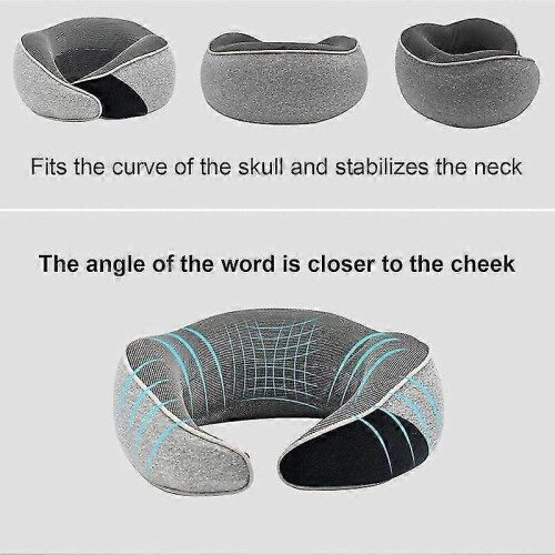 (FEN) Cuscini da viaggio per il collo, cuscini da viaggio a forma di U riponibili, cuscini da viaggio in memory foam, cuscini da viaggio per 2