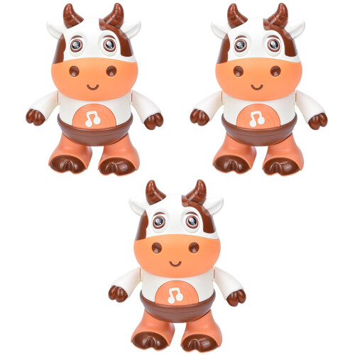 3Pièces Jouet Musical Vache Marron Usure Résistante 2