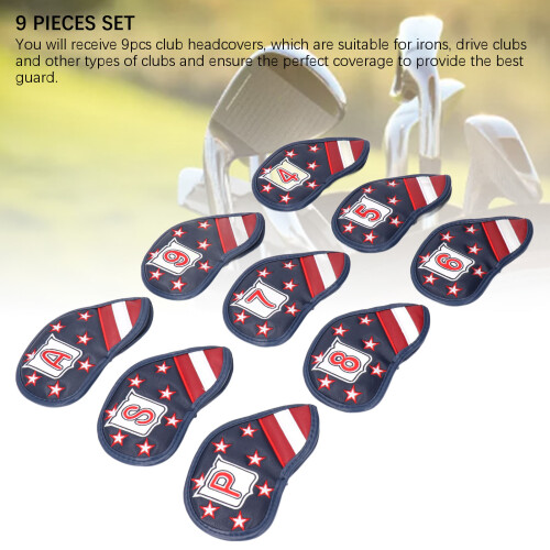 Premium 9Pcs Waterproof Golf Club Headcovers Set