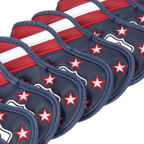 Fashionable 9Pcs PU Leather Golf Headcovers Set