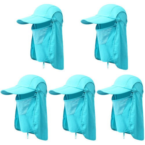 5Pièces Chapeau Multi-Usage Protection Soleil Pour Camping 2