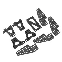 5 Stück RC Dämpferhalterung Stand aus Aluminumlegierung und Carbonfaser für 1/18 Crawler Schwarz