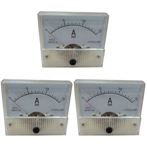 3Pièces Pointeurs Voltmetre Analogiques Blancs En ABS Durable 1