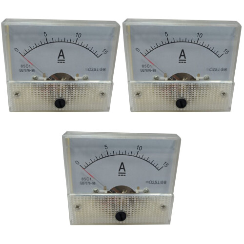 3Pièces Pointeurs Voltmetre Analogiques Blancs En ABS Durable 2