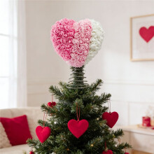 Valentine Day Tree Topper 11.6 Inch Romantic Heart Tree Ornament for Wedding Holiday Party Decoration Supplies