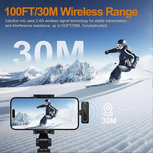 Draadloze dasspeldmicrofoon voor iPhone, iPad, Android-laptop, live-uitzendingen, gaming, interviews, vlogs en opnames. Mini-microfoon 1