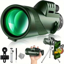 80x100 Monocular Telescope with Phone Clip and Tripod - Green
