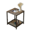 2-Tier End Table Nightstand with Storage Shelf - Rustic Brown+Black 1