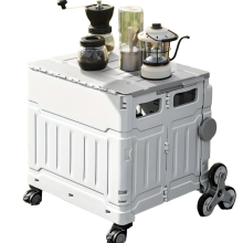 50L Folding Shopping Cart for Picnics, Camping, and Market Stalls - Gray