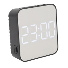 Black Small LED Digital Clock with 2 Alarms Temp & Date Display Multi-function