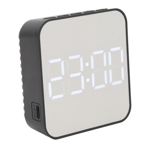 Black Small LED Digital Clock with 2 Alarms Temp & Date Display Multi-function
